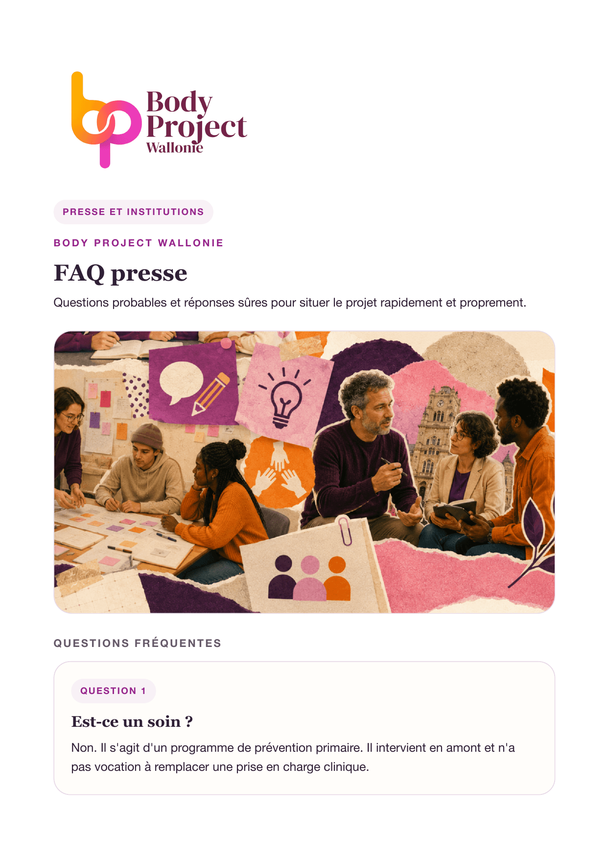 Aperçu de la FAQ presse